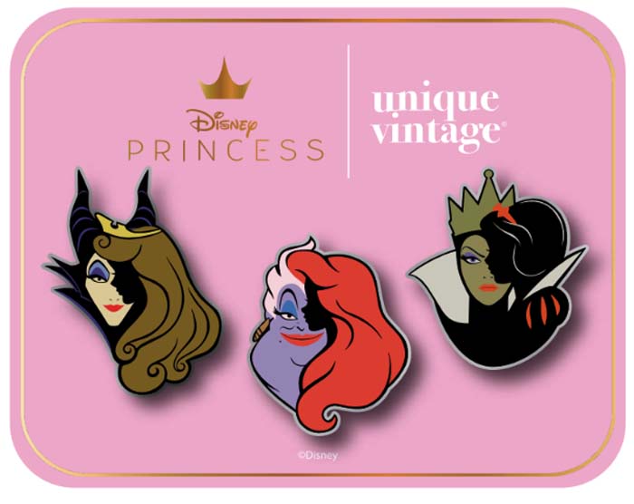 Disney Princess x Unique Vintage Enamel Pin Set