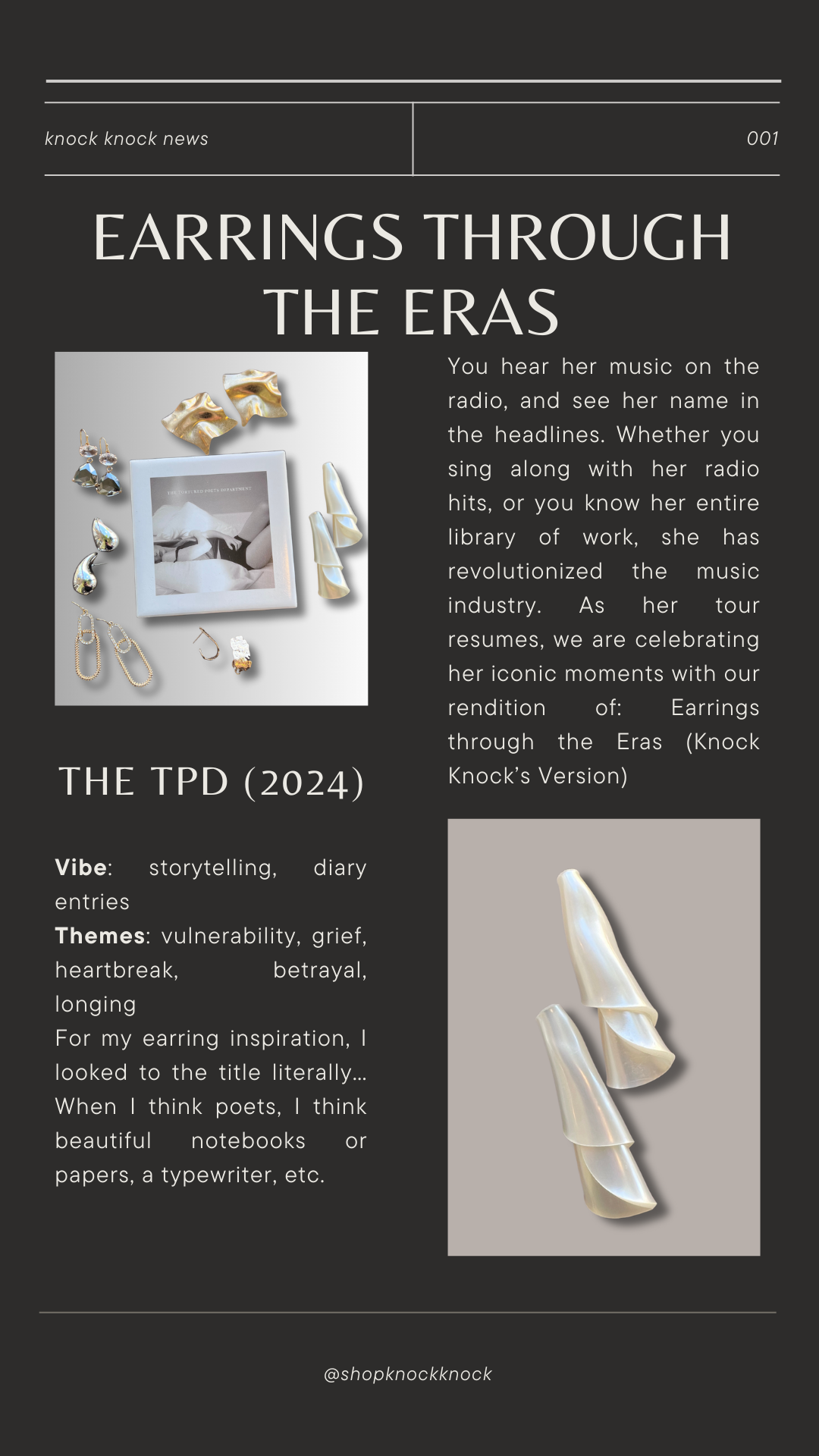 Earrings through the Eras (Knock Knock’s Version)