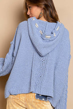 Load image into Gallery viewer, V-Neck Chenille Hoodie - Pale Blue
