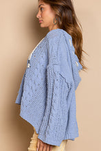 Load image into Gallery viewer, V-Neck Chenille Hoodie - Pale Blue

