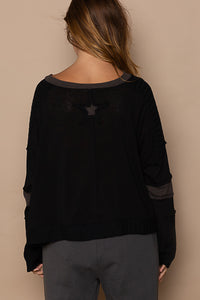 Star Knit Sweater - Black