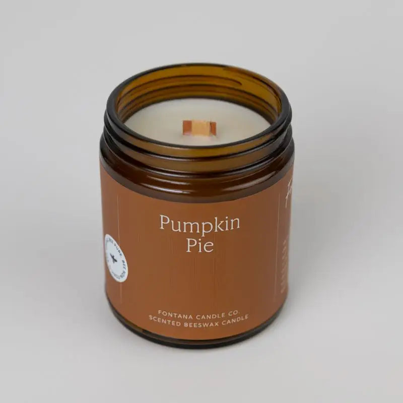 Pumpkin Pie Essential Oil Beeswax Jar Candle: Non-Toxic