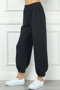 Black Quilted Jogger Pants