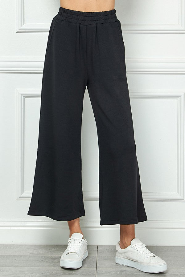 Cozy Cropped Wide Pants