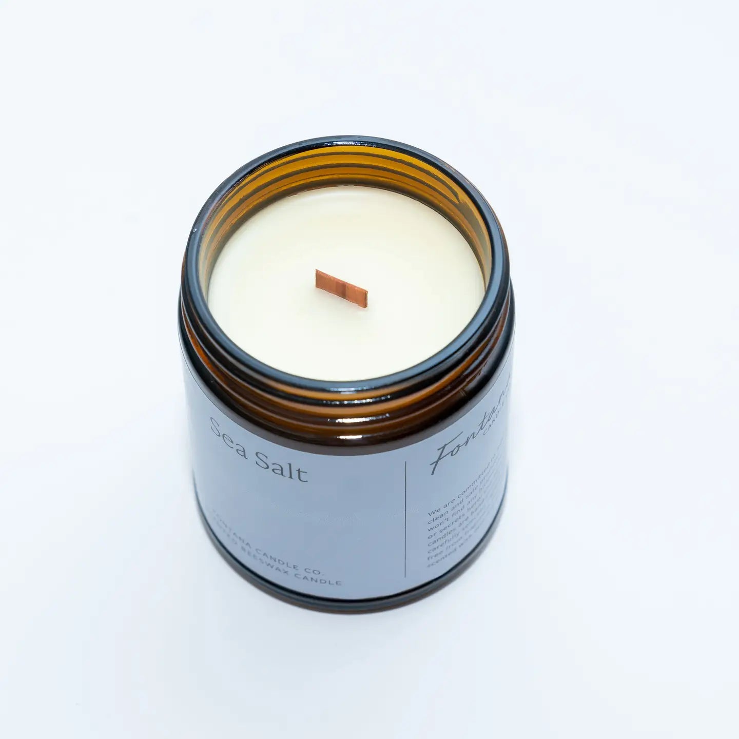 Sea Salt Essential Oil Beeswax Jar Candle: Non-Toxic