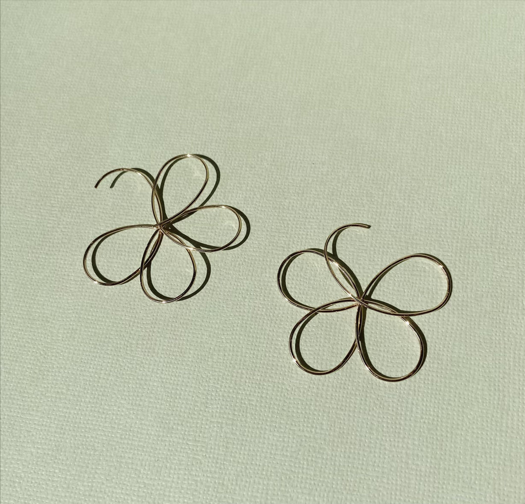 Abstract Flower Outline Earrings