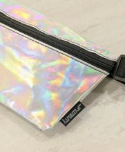 Load image into Gallery viewer, Ultra Slim Metallic Silver Laser Fanny Pack
