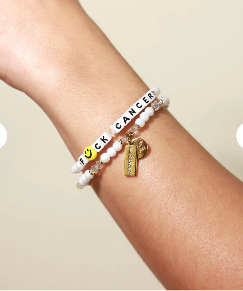 LWP F*ck Cancer Bracelet- White M/L