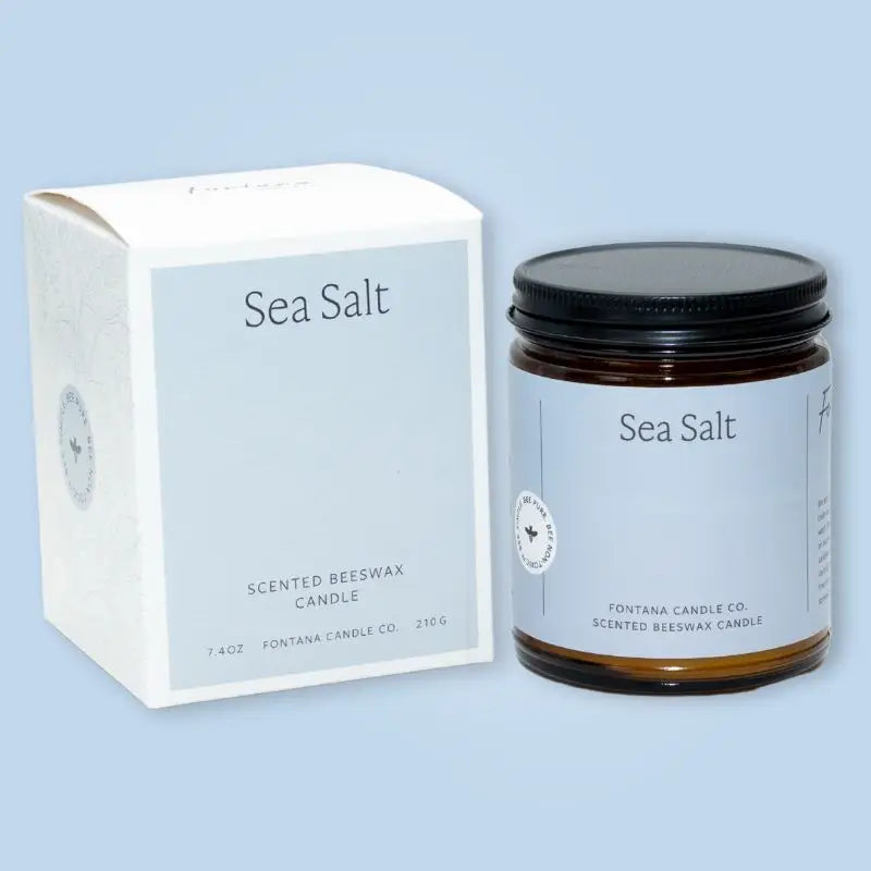 Sea Salt Essential Oil Beeswax Jar Candle: Non-Toxic