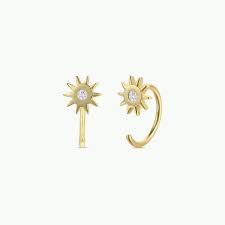 Icon Huggies - Sun - Gold Earrings
