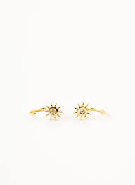 Icon Huggies - Sun - Gold Earrings