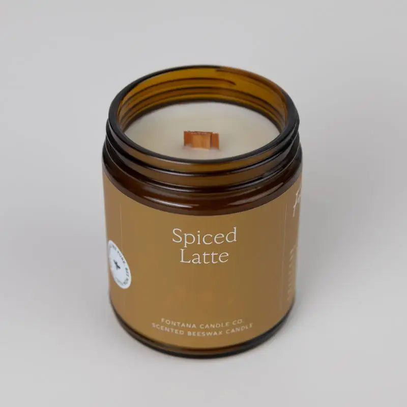 Spiced Latte Essential Oil Beeswax Jar Candle: Non-Toxic