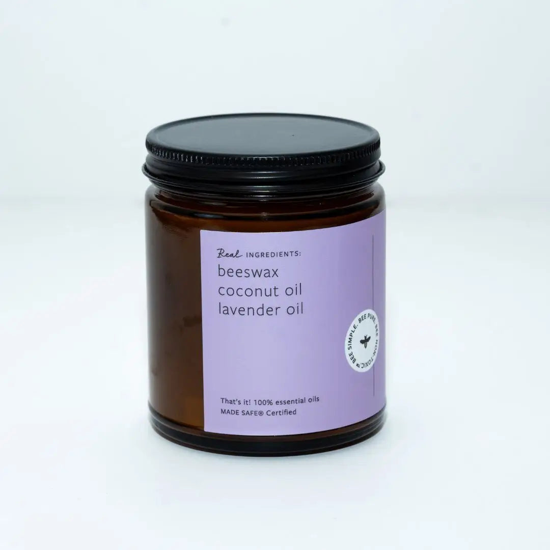 Lavender Beeswax & Essential Oil Jar Candle: Non-Toxic