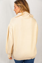 Load image into Gallery viewer, Cable Knit Quarter Zip Sweater - Oatmeal
