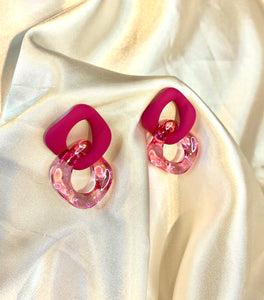 Magenta Hopscotch Earrings