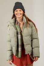 Load image into Gallery viewer, Button Down Puffer Jacket - Sage
