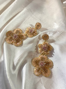 Blush Flower Beaded Earrings