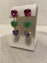 Load image into Gallery viewer, Tri-color Drop Earrings
