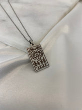 Load image into Gallery viewer, Silver Stainless Zodiac Tag Necklace
