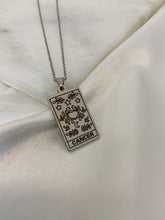 Load image into Gallery viewer, Silver Stainless Zodiac Tag Necklace
