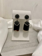 Black Dangle Stone Earrings