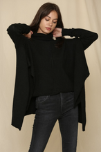 Load image into Gallery viewer, Poncho Style Sweater - Black
