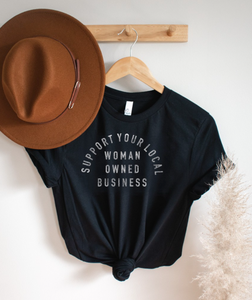 Support Women Owned Business Tee - Black