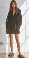 Deep V Neck Lace Detail Dress