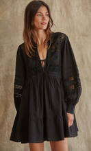 Load image into Gallery viewer, Deep V Neck Lace Detail Dress
