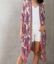 Load image into Gallery viewer, Kaleidoscope Floral Print Open Front Boho Wrap

