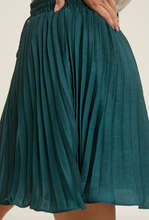 Load image into Gallery viewer, Satin Pleated Mini Skirt - Teal
