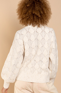 Ribbed Weave Mockneck Sweater