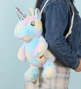 Plushie Heart Unicorn Backpack - Blue