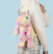 Plushie Heart Unicorn Backpack - Pink