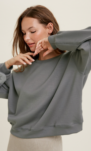 Relaxed Crop Sweatshirt - Charcoal
