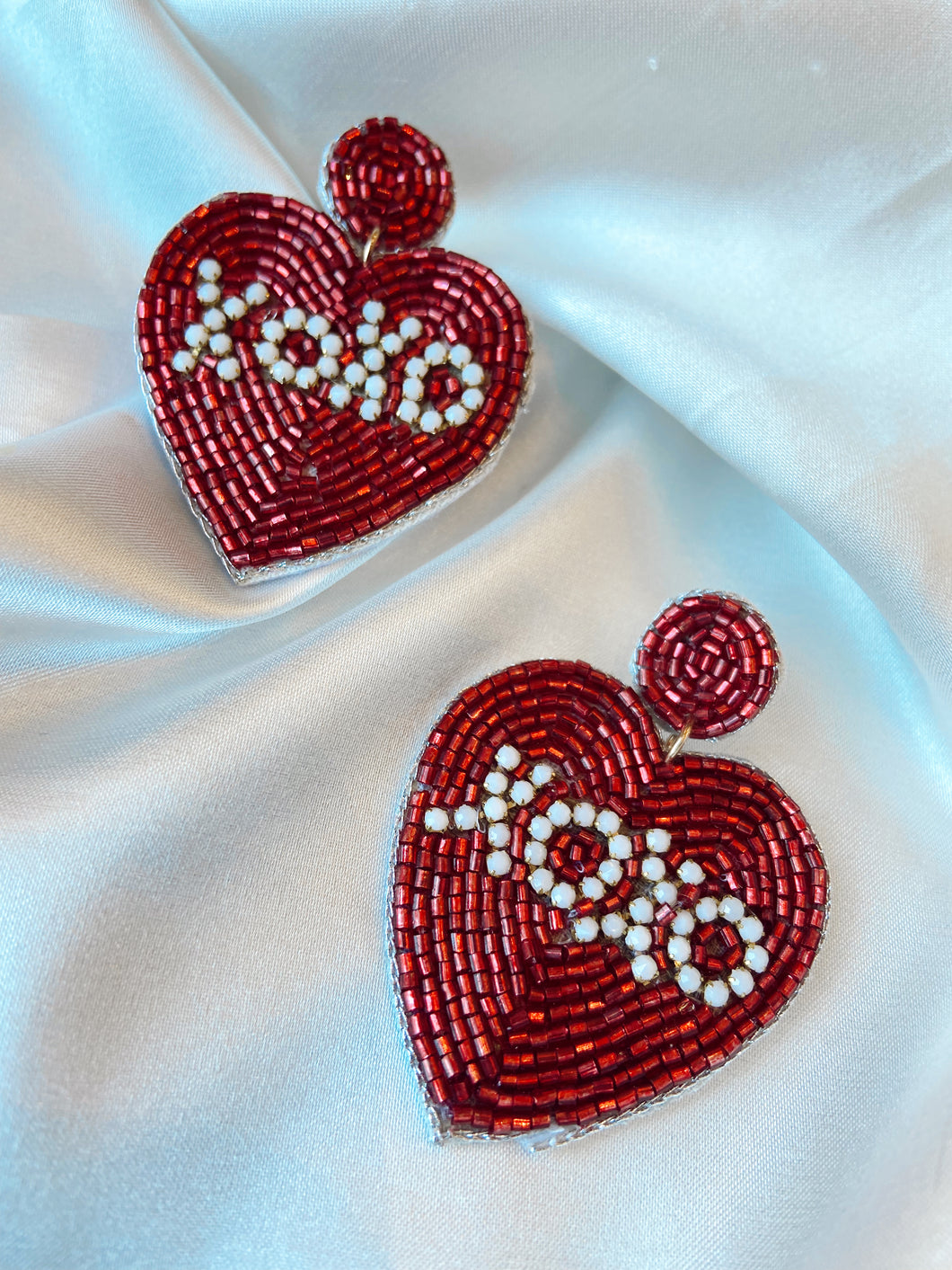XOXO Heart Beaded Earrings